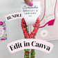 3-in-1 EDITABLE BUNDLE | Scrunchie Wristlet & Lanyard Labels | Custom Hang Tag