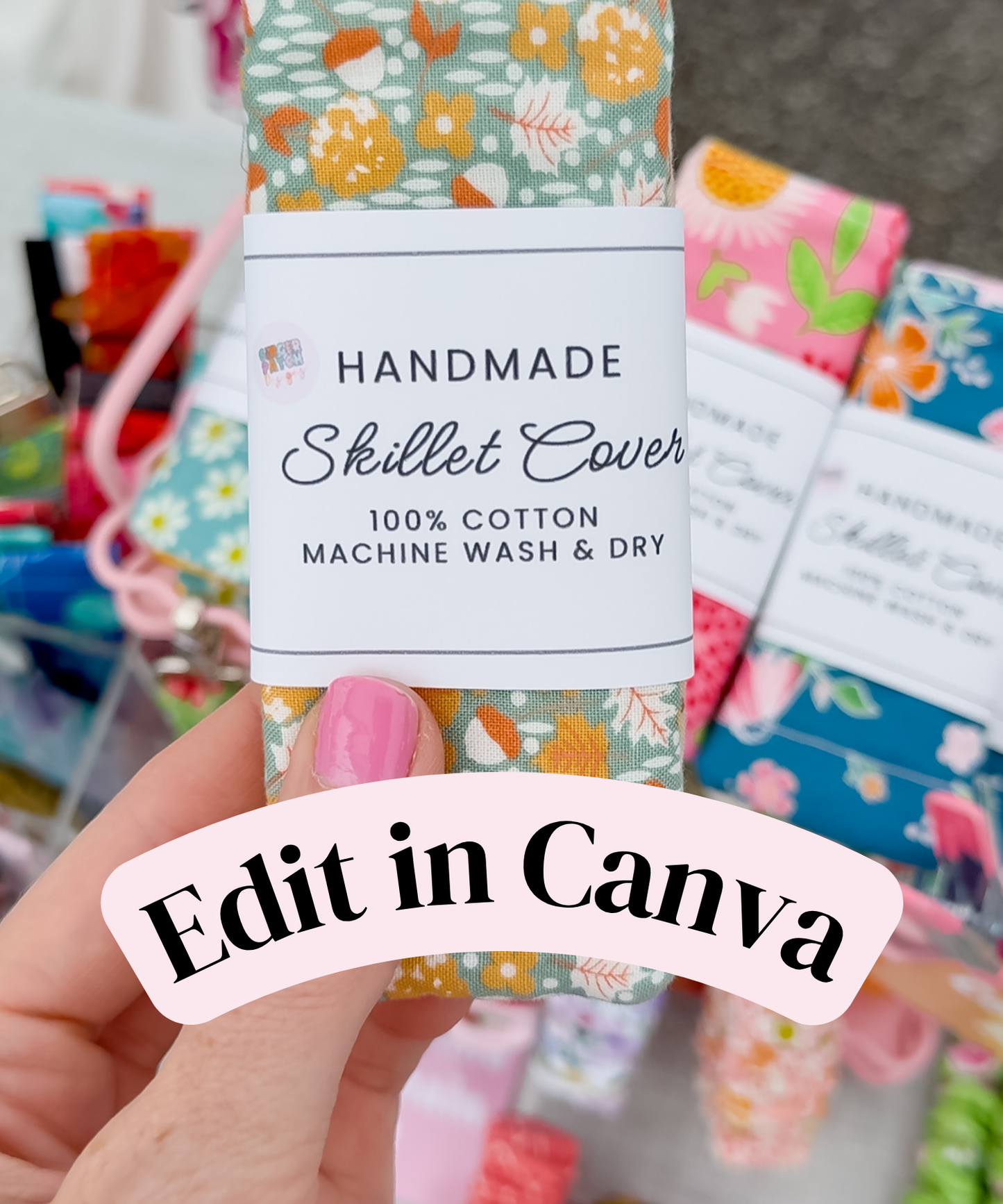 EDITABLE Skillet Handle Cover Wrap Labels | Custom Packaging