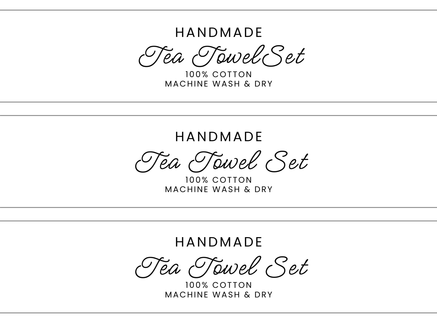 EDITABLE Dish Cloth & Tea Towel Wrap Labels | Custom Packaging