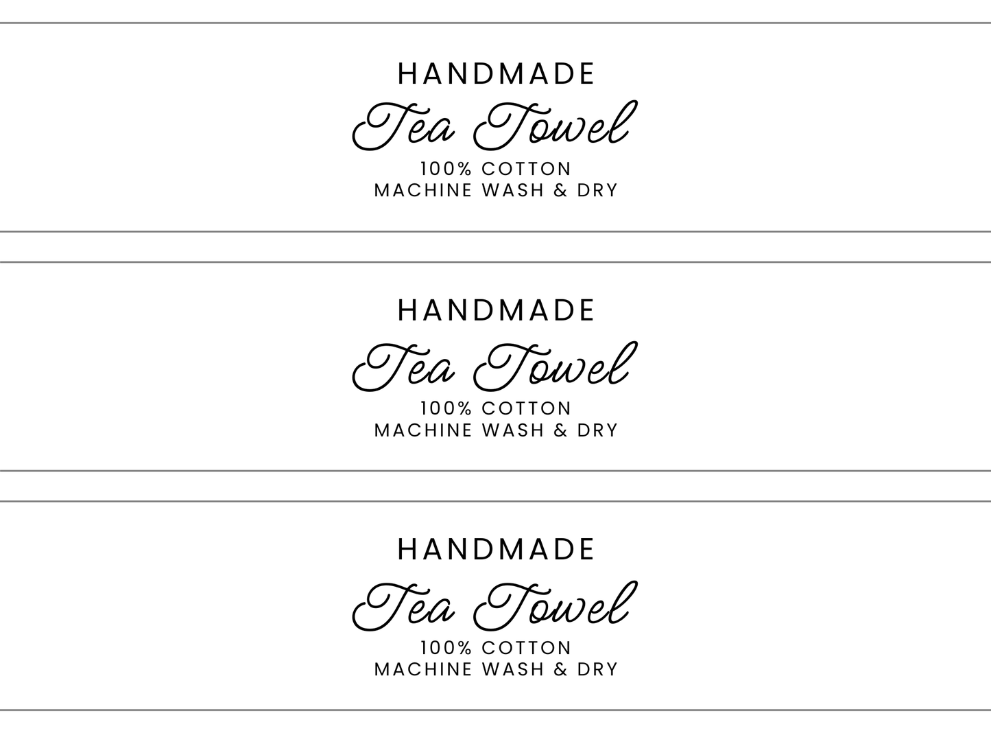 EDITABLE Dish Cloth & Tea Towel Wrap Labels | Custom Packaging