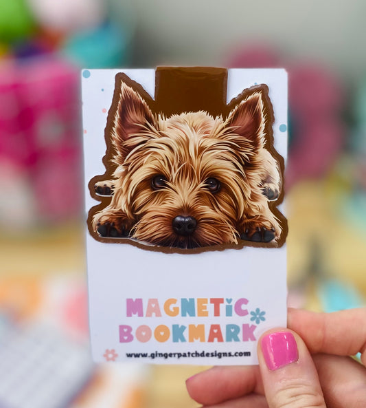 Yorkshire Terrier Magnetic Bookmark, Yorkie Peeking Dog