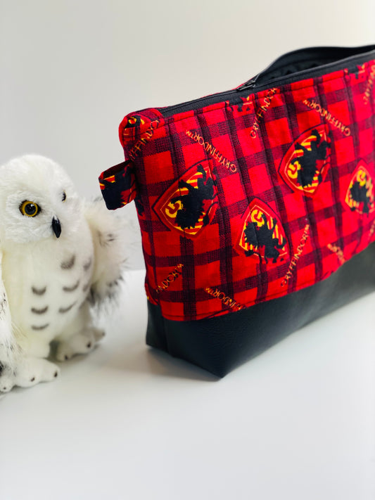 Red Gryffindor Quilted Flannel Jumbo Pouch