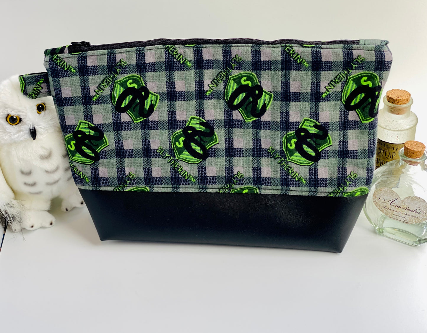 Green Slytherin Quilted Flannel Jumbo Pouch